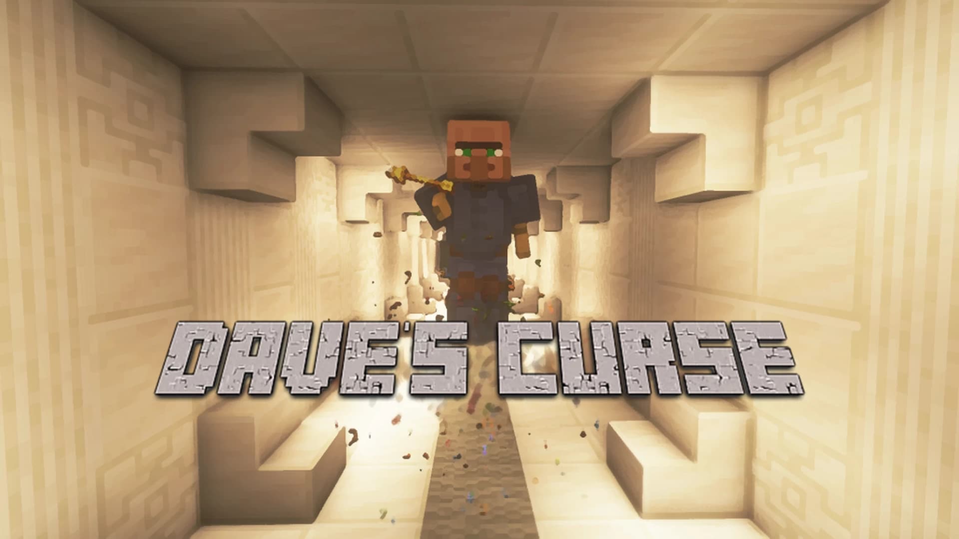 The logo for Dave's Curse, a Minecraft Map