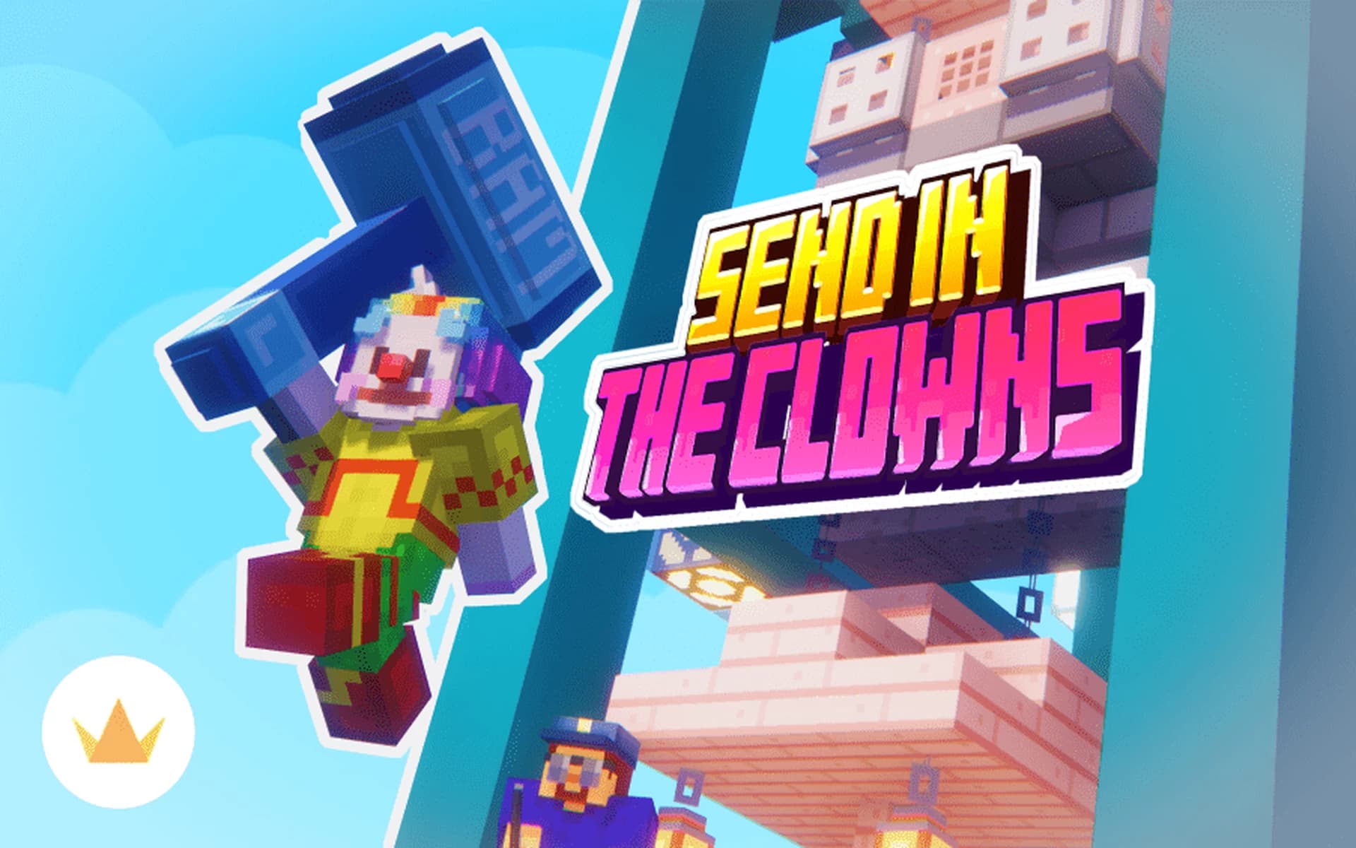 The logo for Send in the Clowns, a Minecraft Map
